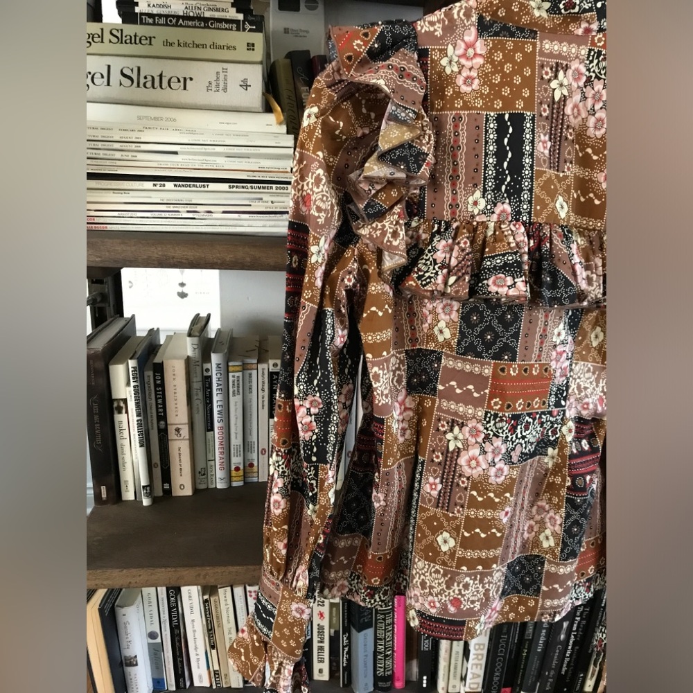 NWT Selkie The Elizabeth Blouse in Brown Pink and Black Patchouli Pattern Size S - Picture 14 of 16